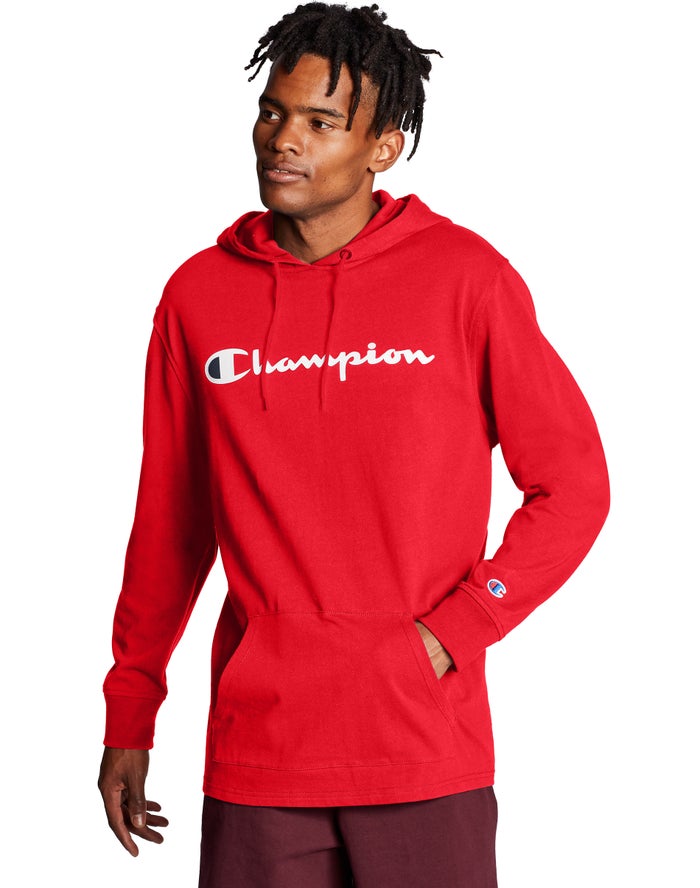 Champion Middleweight Erkek Kapşonlu Sweatshirt Kırmızı ( QVJNDK428 )